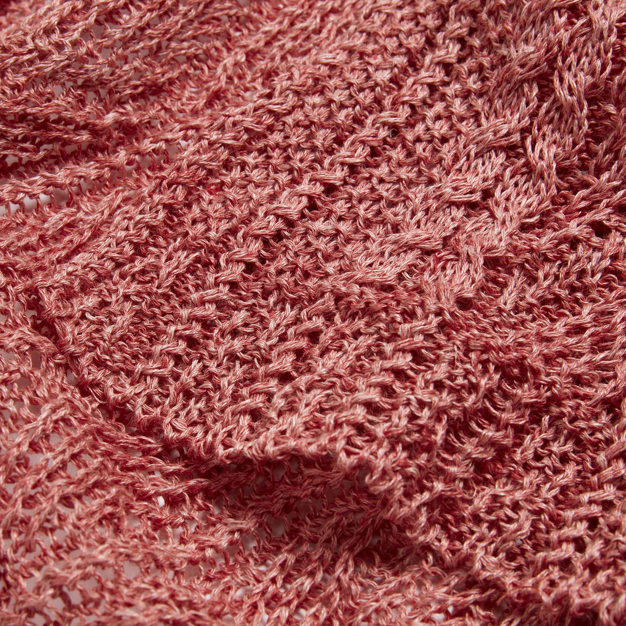 A00278 Inis Meain Patented Aran Scarf in Pink Marl