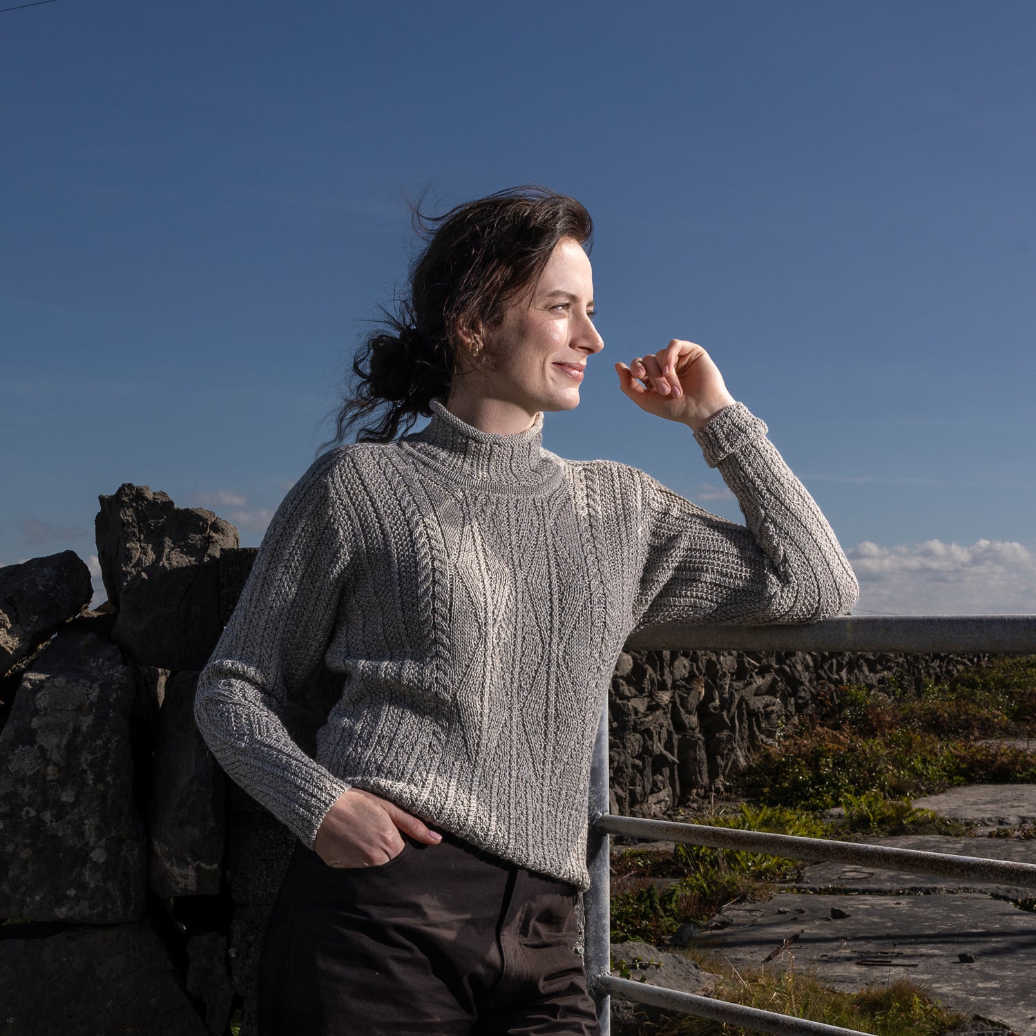 Women's Patented Aran Mock Turtle