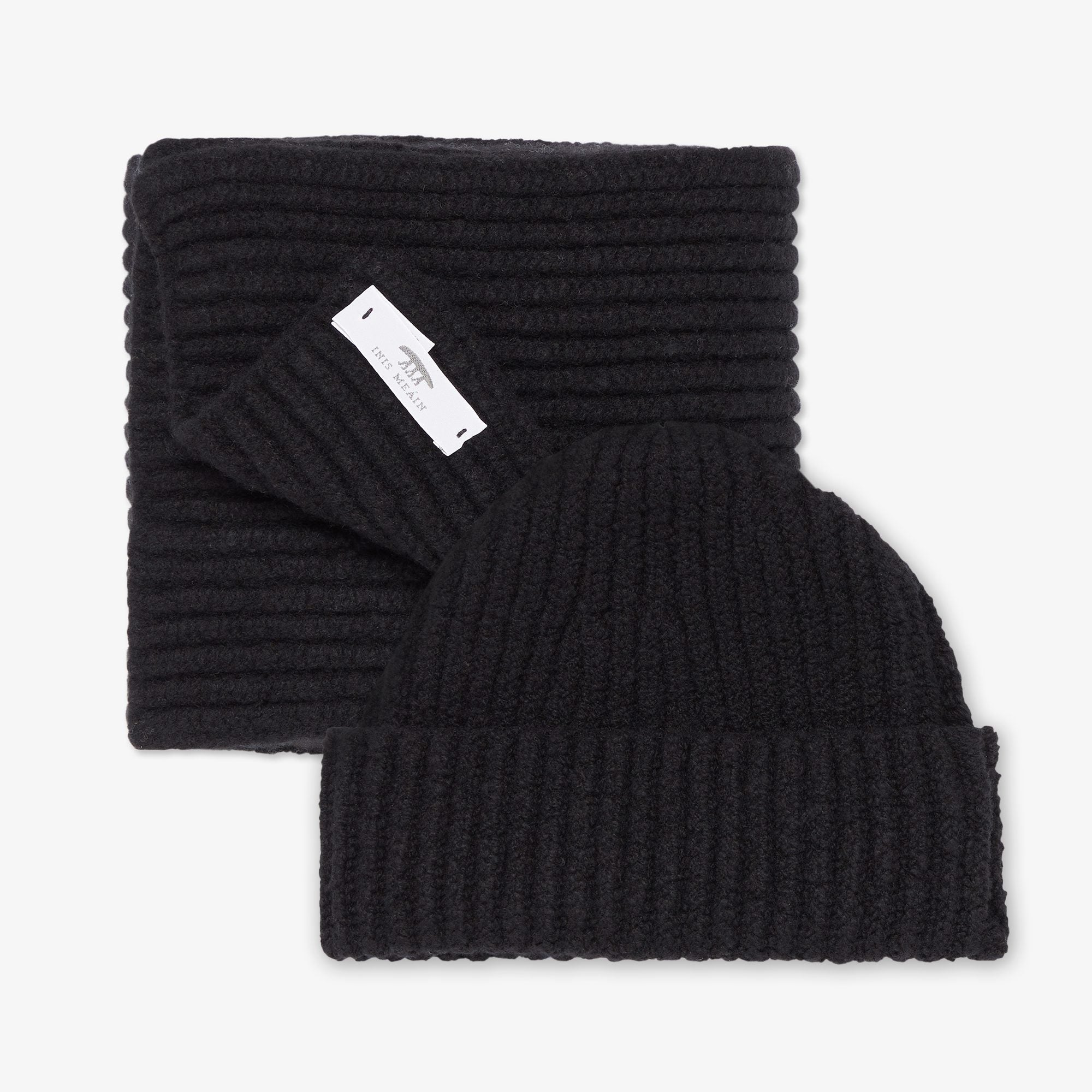 Cashmere Rib Hat & Scarf Set