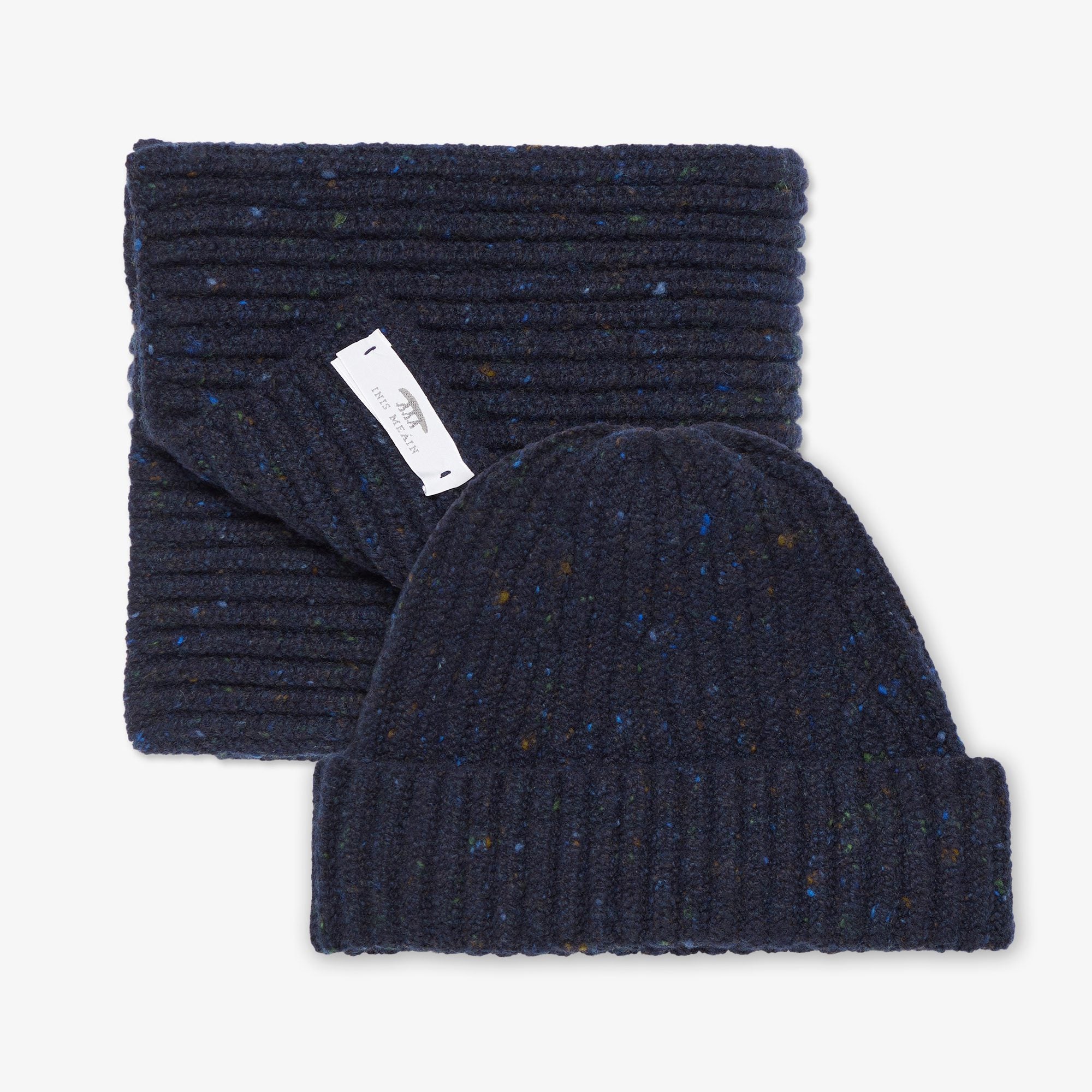 Cashmere Rib Hat & Scarf Set