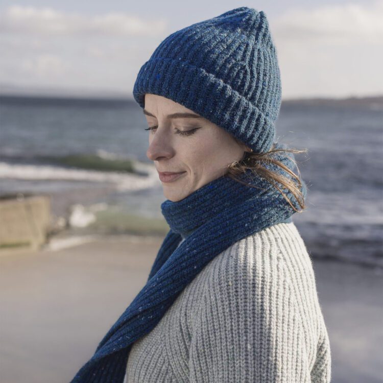 Cashmere Rib Hat & Scarf Set