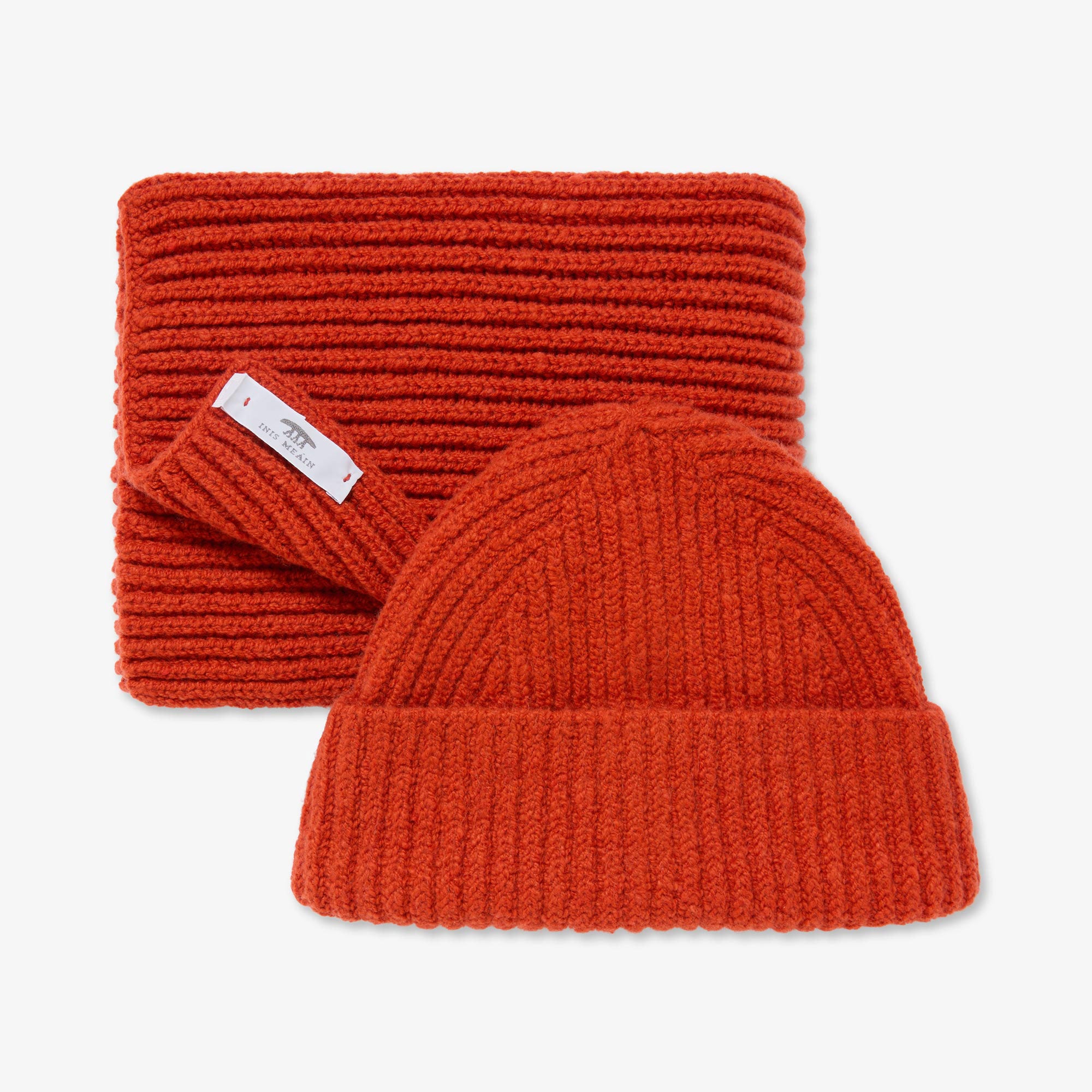 Cashmere Rib Hat & Scarf Set