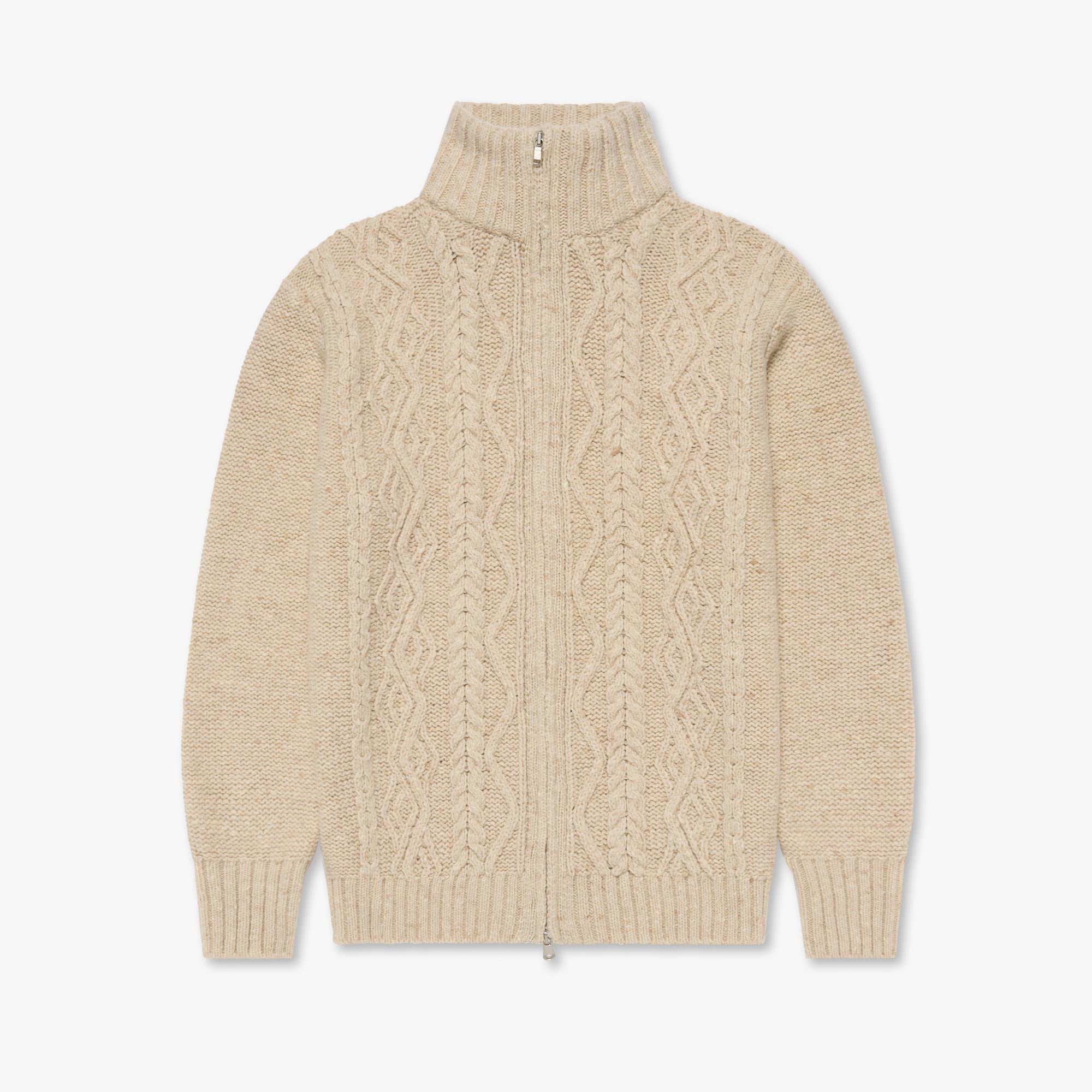 Cashmere Aran Zip Jacket