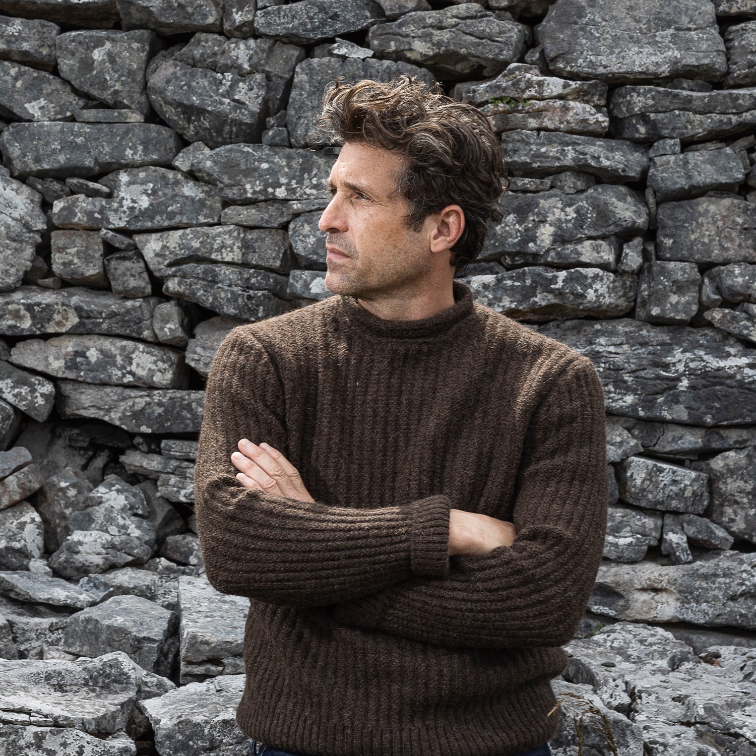 Undyed Alpaca Moss Rib Sweater