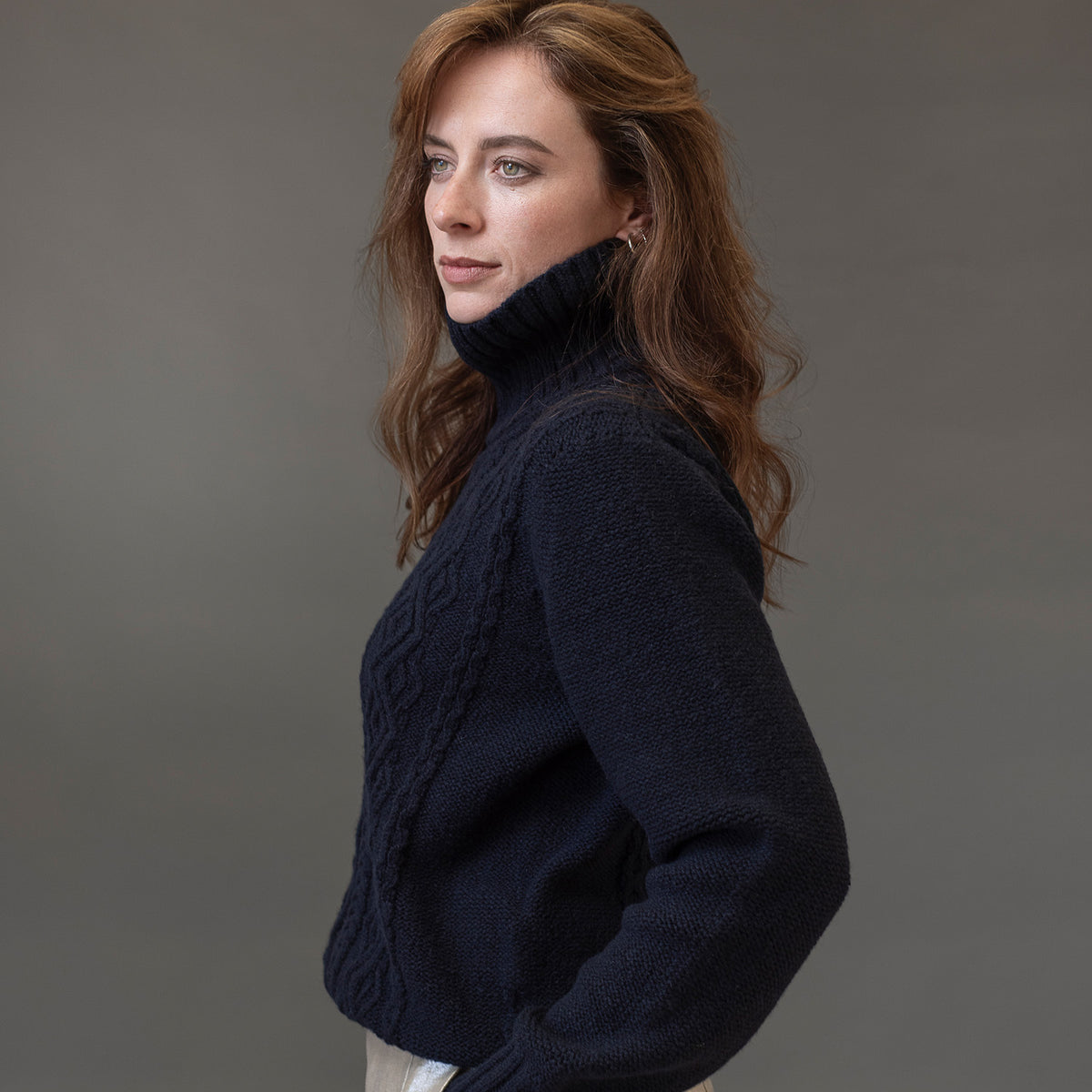 Women's Cashmere Aran Turtle Neck