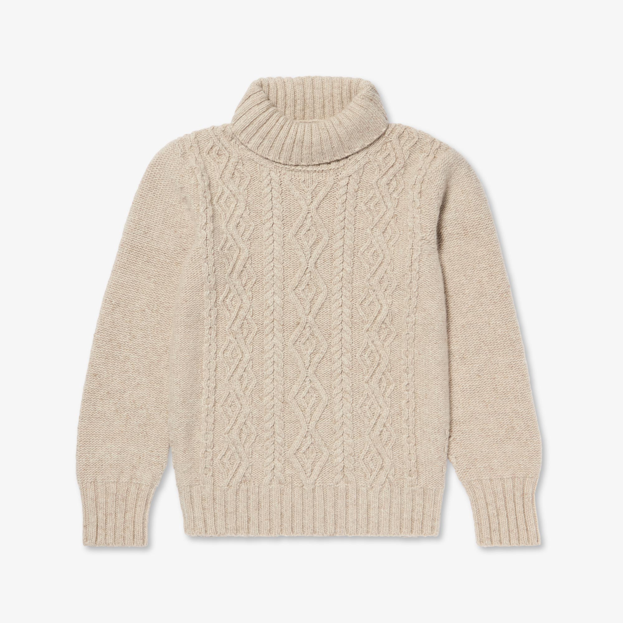 Women's 100% Cashmere Aran Turtle Neck
