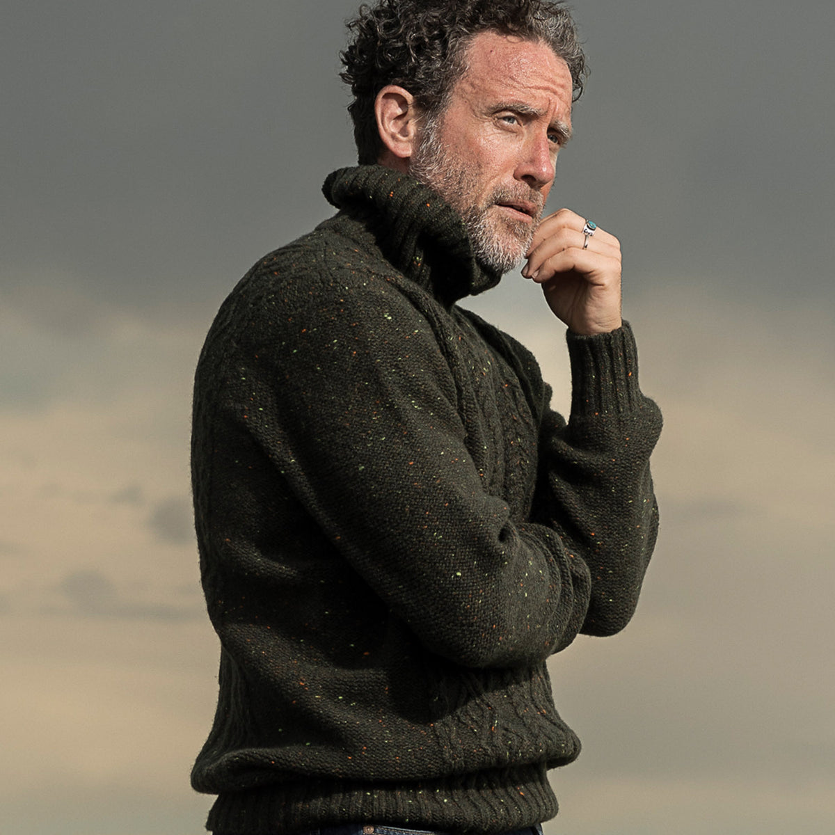Cashmere Aran Turtle Neck