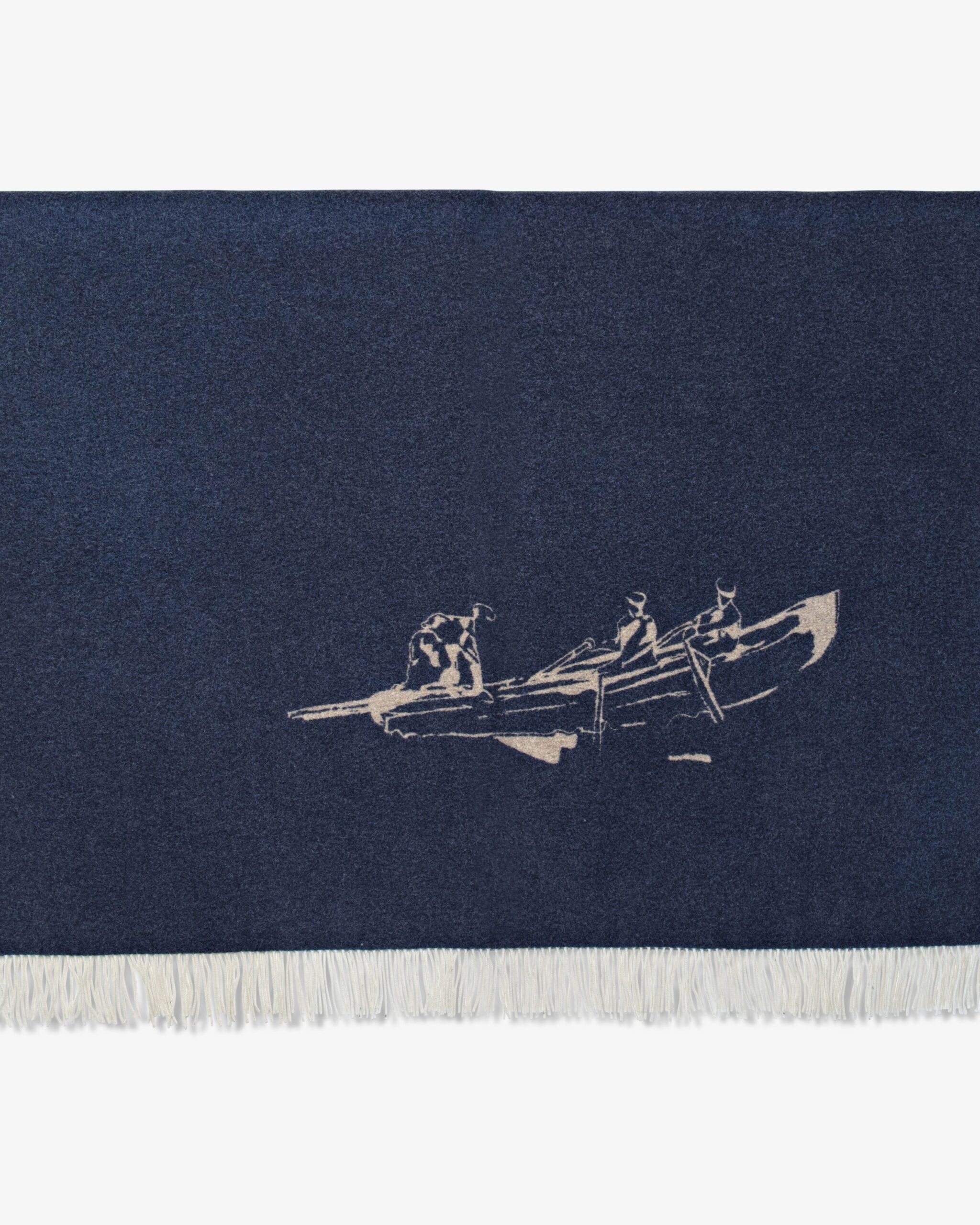 Inis Meáin Keating Blanket in Brown/Navy