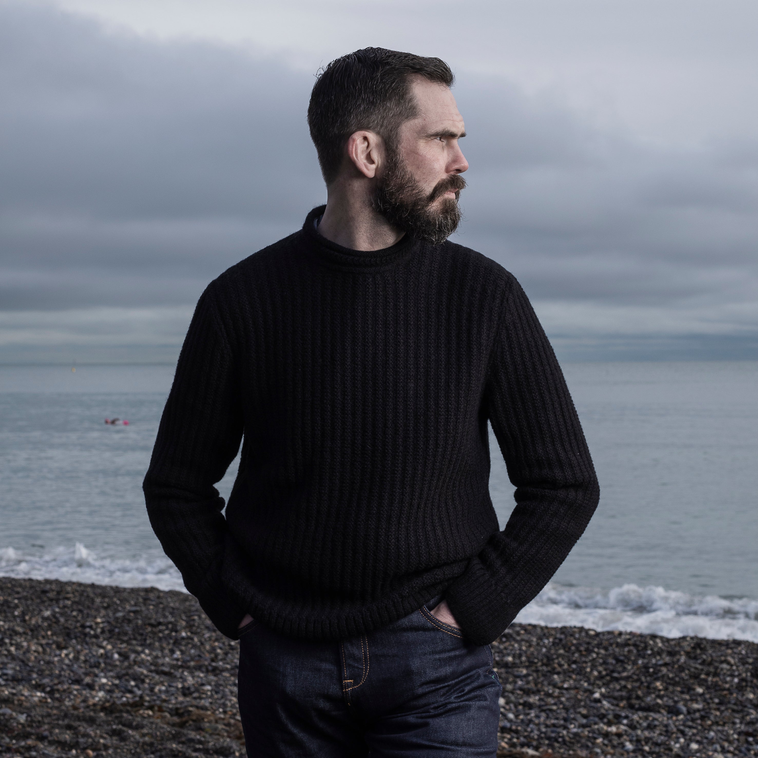 Undyed Alpaca Moss Rib Sweater