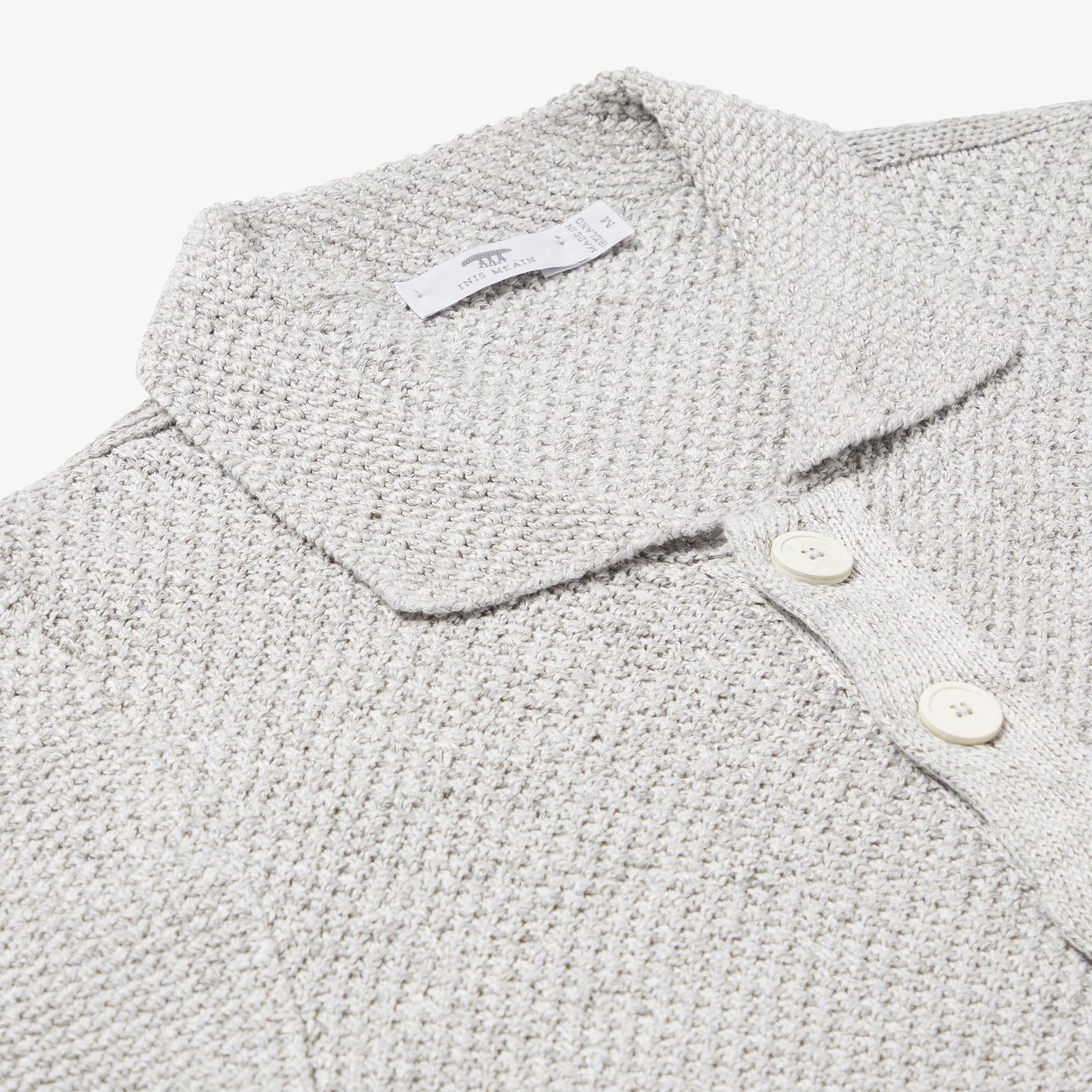 S2331 Moss Stitch Jacket in Grey Marl