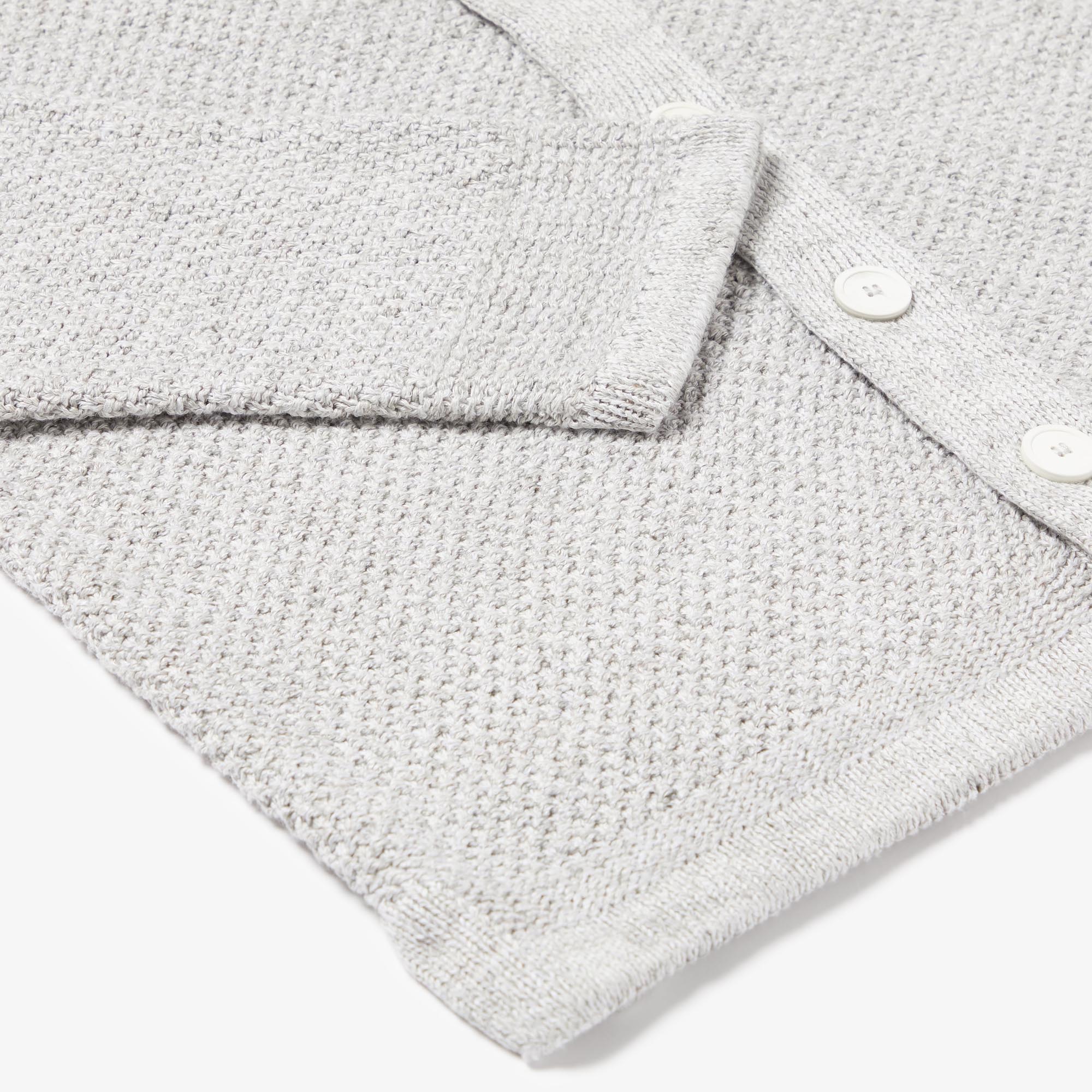 S2331 Moss Stitch Jacket in Grey Marl