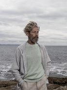 S2331 Moss Stitch Jacket in Grey Marl