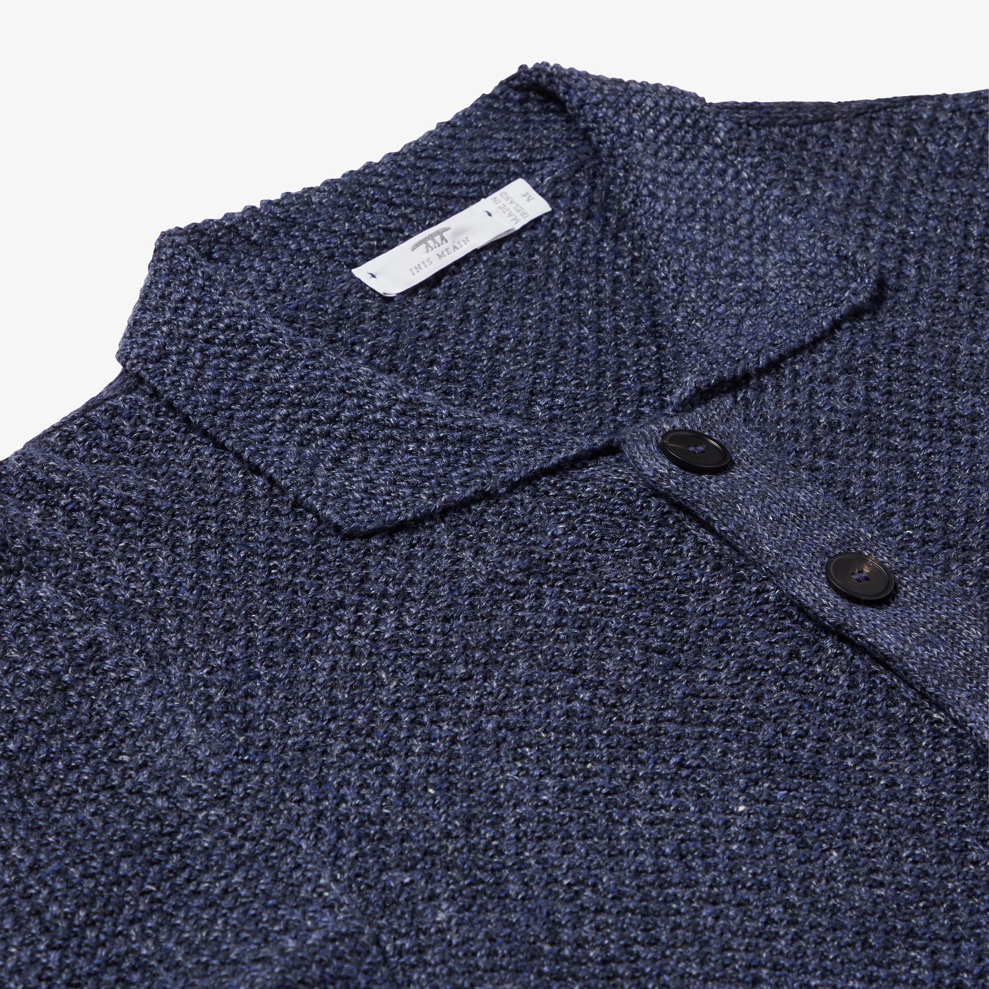 S2331 Inis Meáin Moss Stitch Jacket Navy Marl