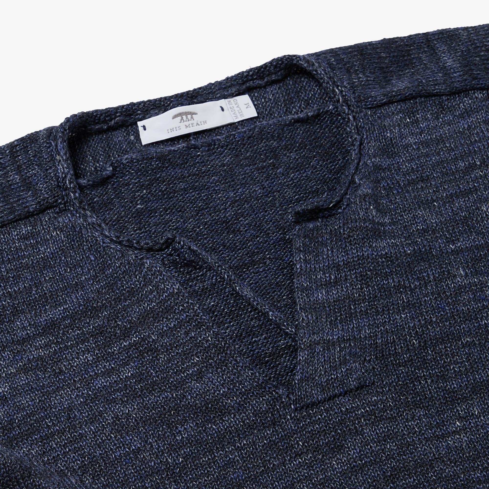 S2321 Inis Meáin Henley Polo Navy Marl