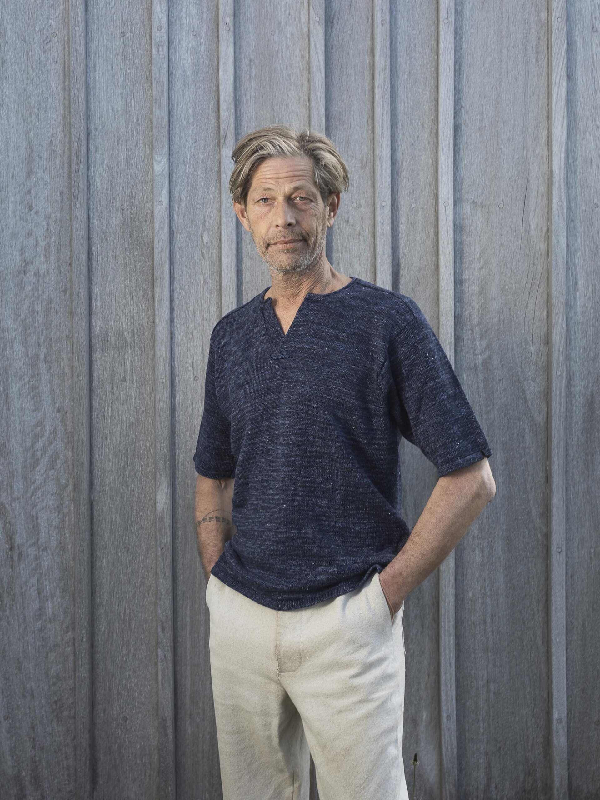 S2321 Inis Meáin Henley Polo Navy Marl