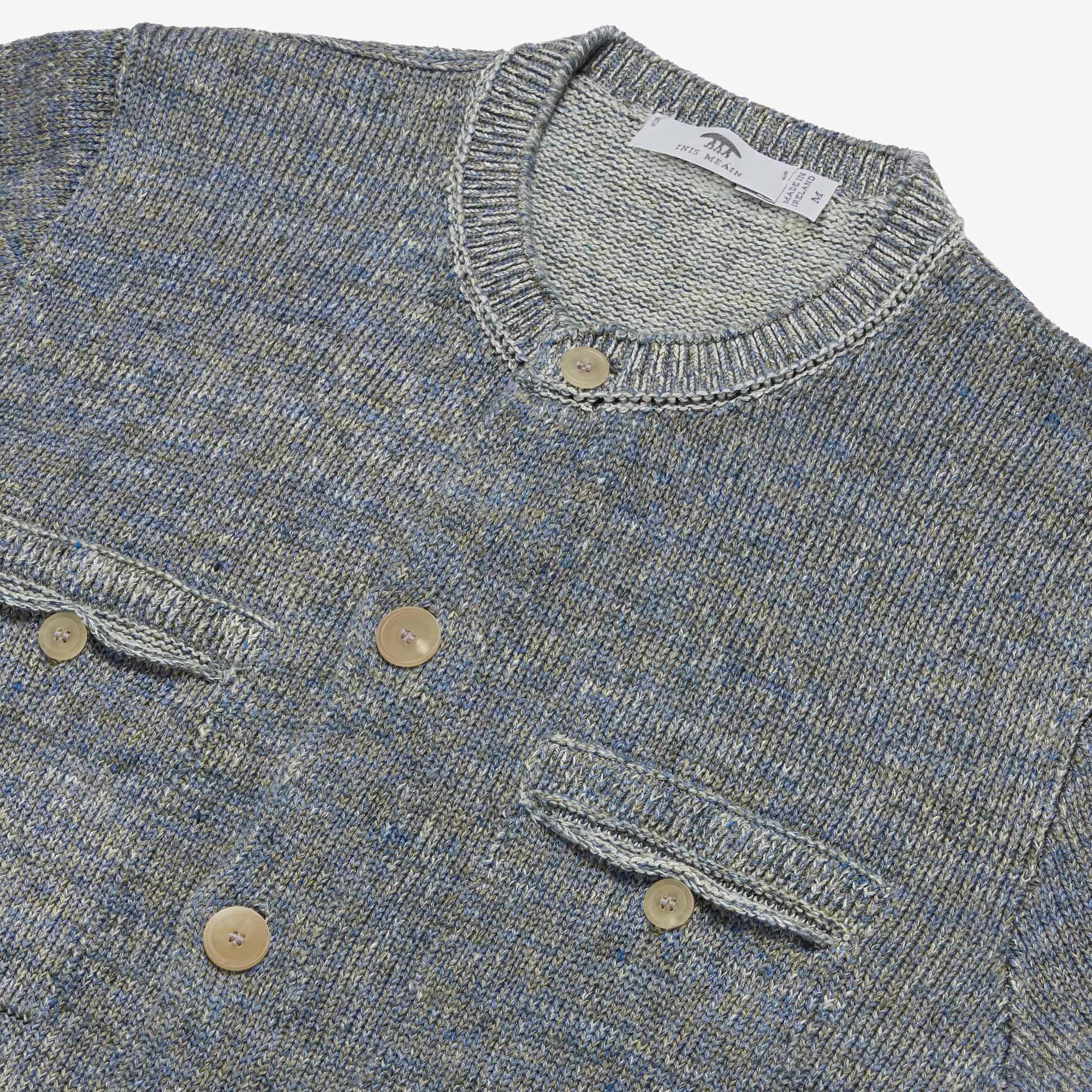 Inis Meáin Farmers Jacket Blue Marl