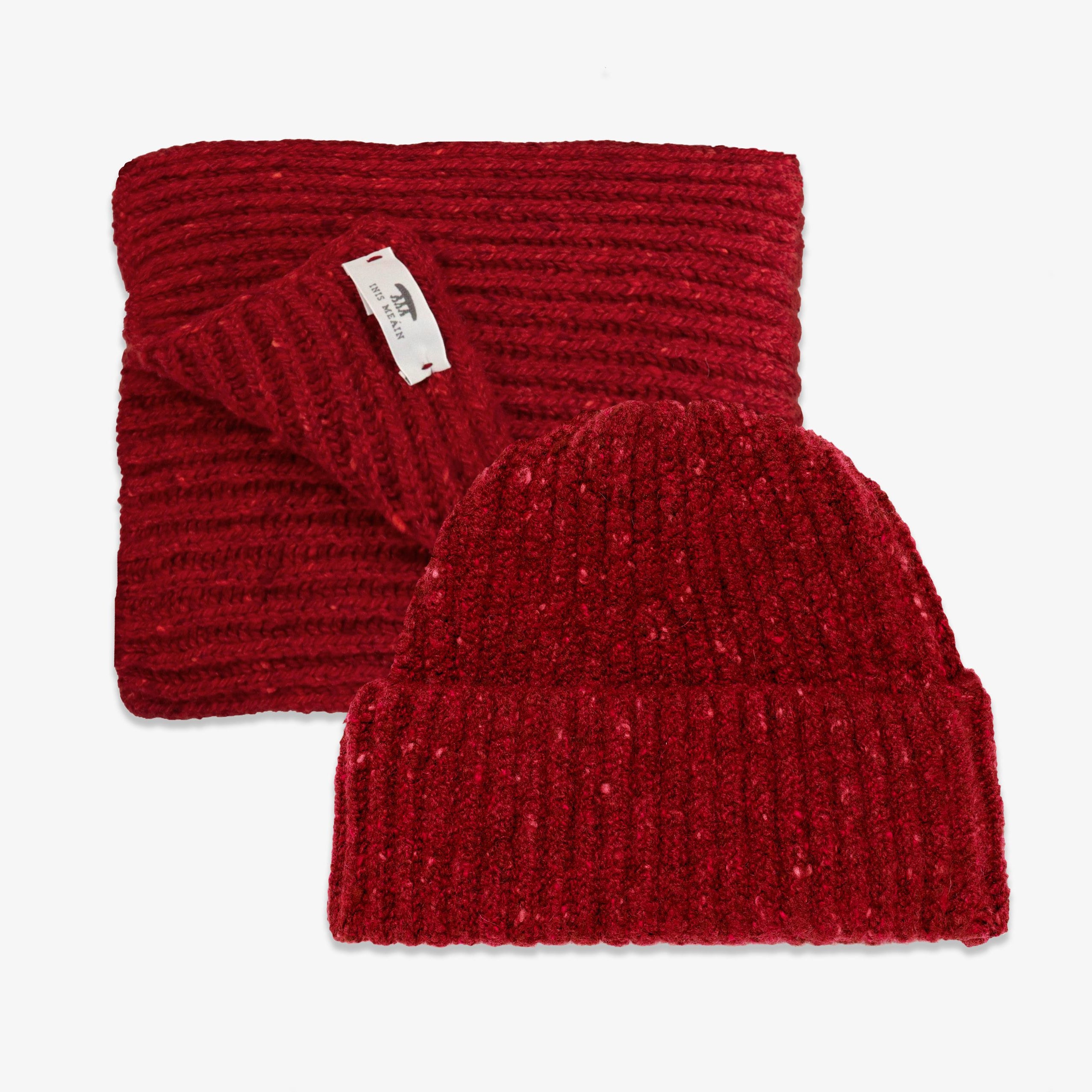 Cashmere Rib Hat & Scarf Set