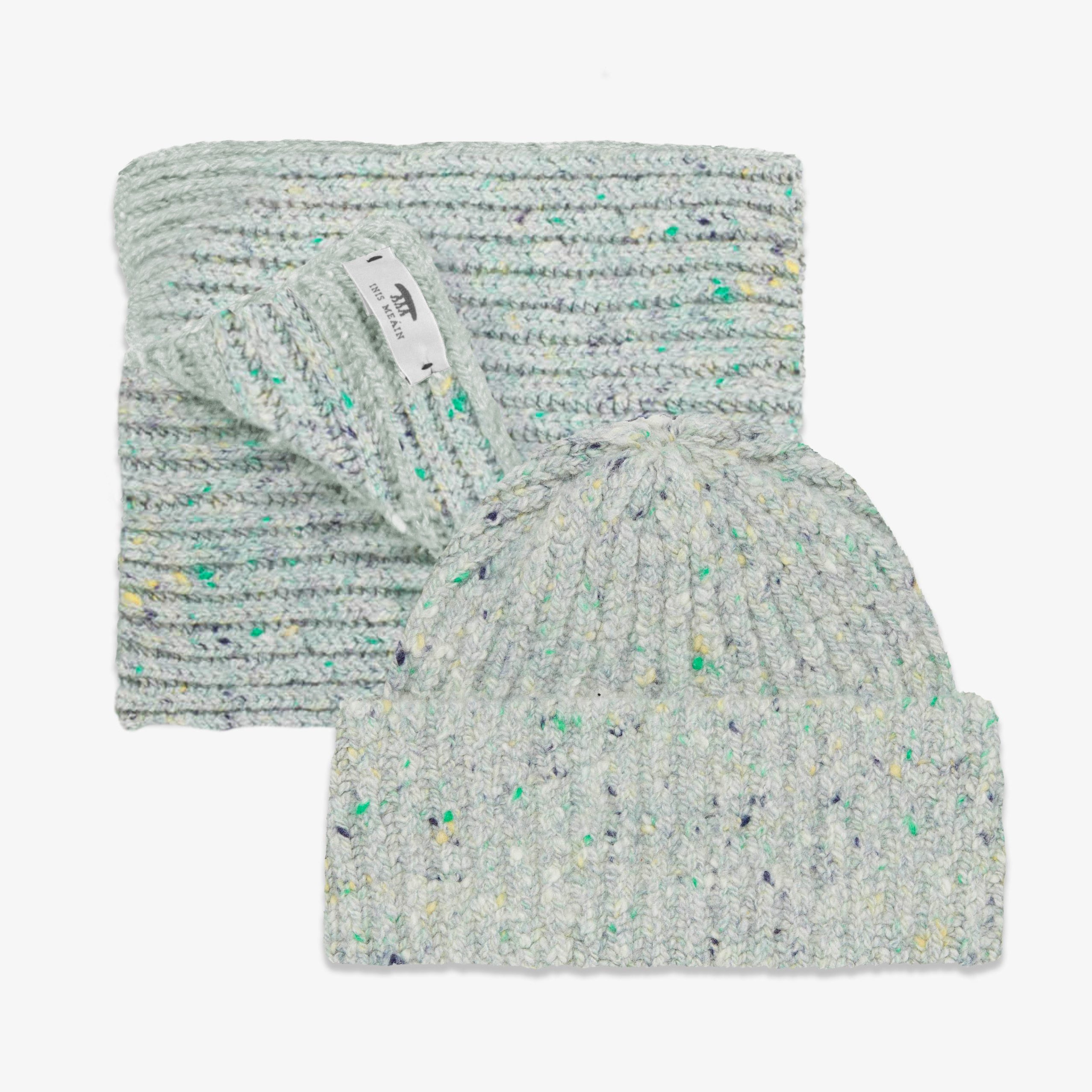 Cashmere Rib Hat & Scarf Set