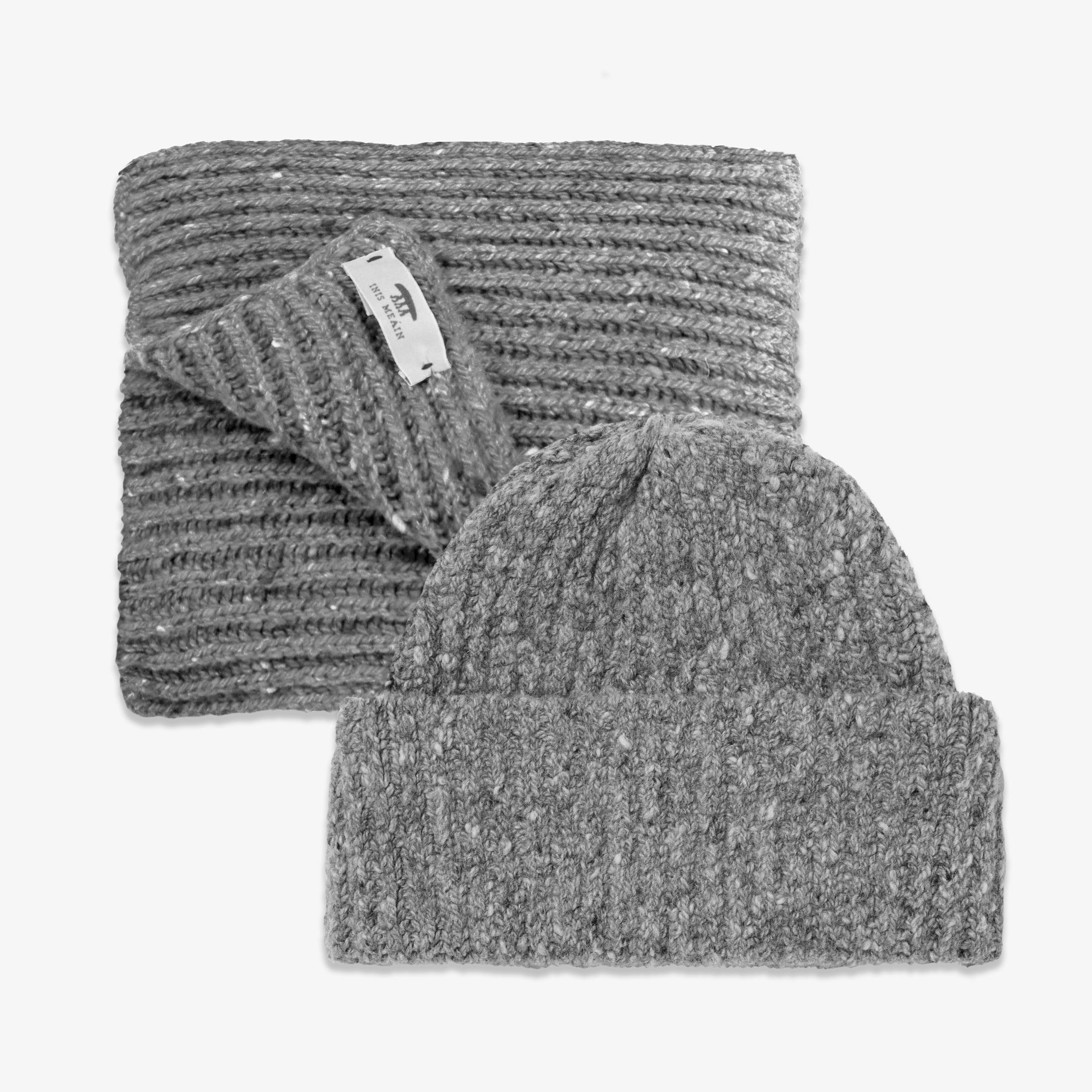 Cashmere Rib Hat & Scarf Set
