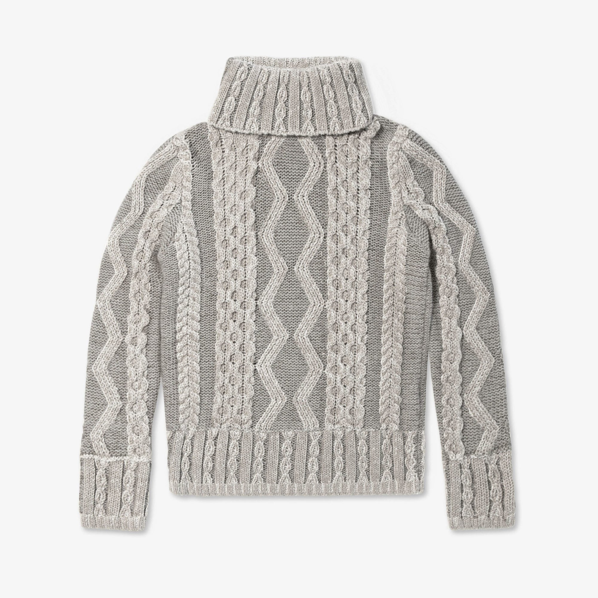 Women's Plated Aran Turtle Neck