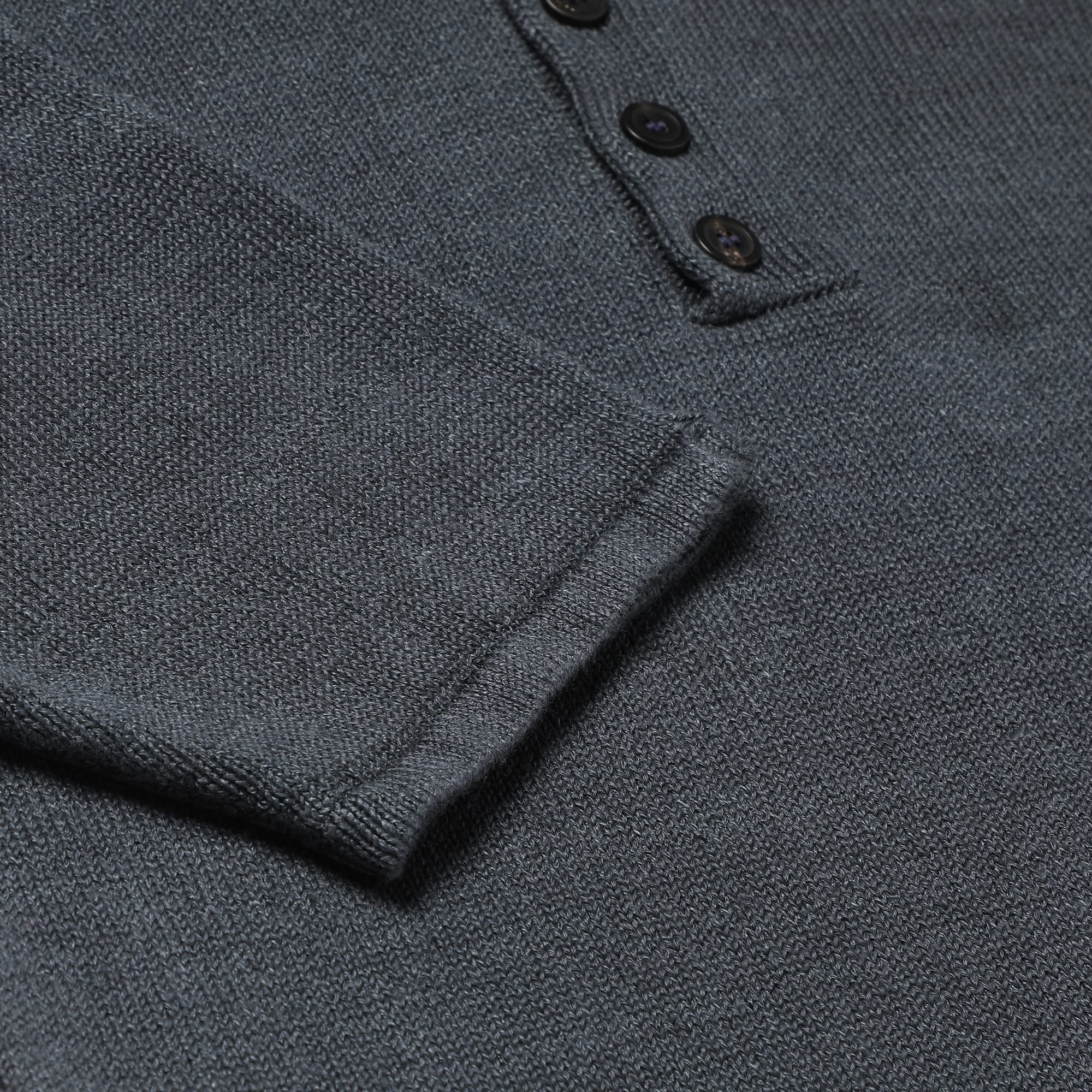 S1803 Inis Meáin Buttoned Polo Charcoal