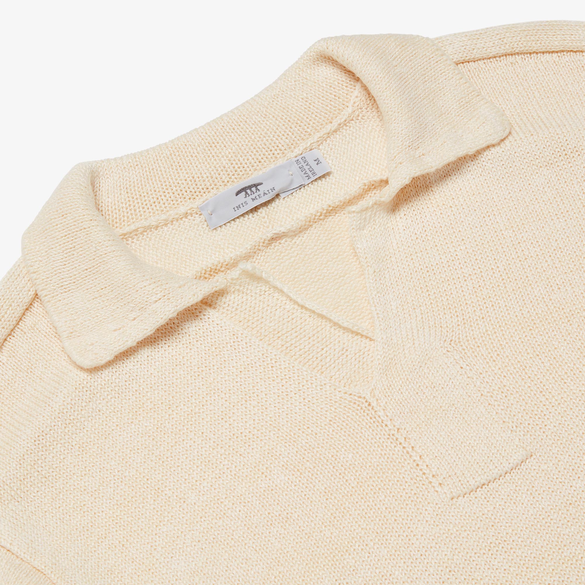 S23DC Inis Meáin Deep Placket Polo Cream