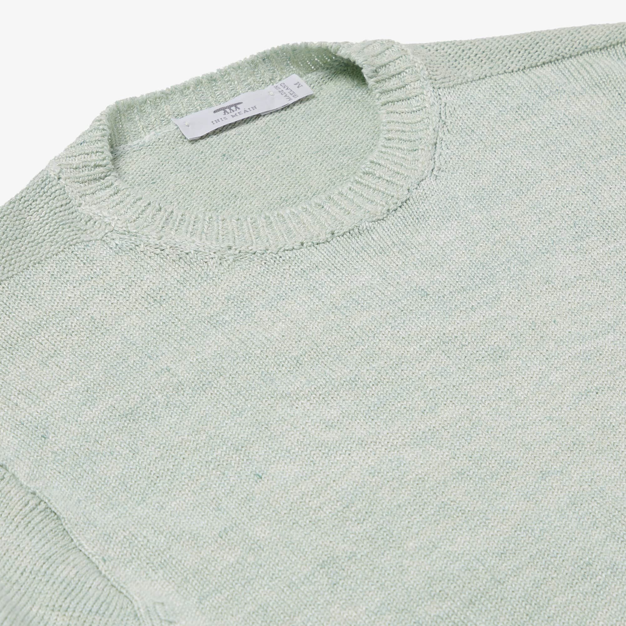 S1441 Inis Meáin Classic Crew Neck in Green Marl