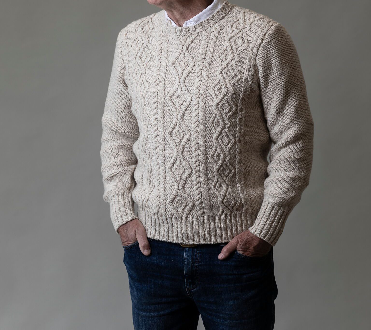 Cashmere Aran Sweater  Inis Mein Knitting Co