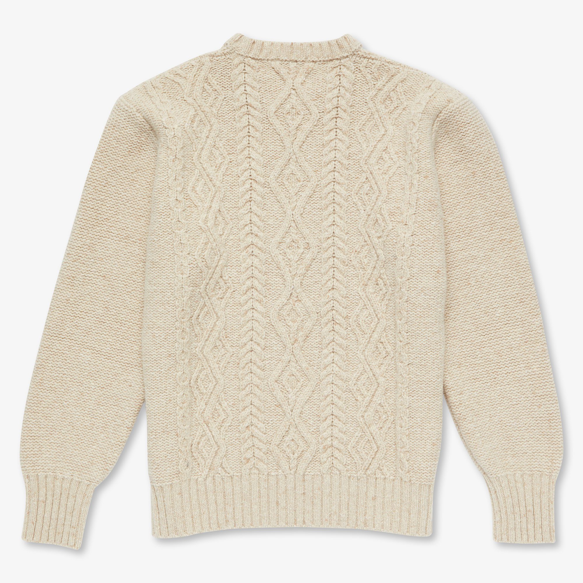 Cashmere Aran Sweater - Beige Fleck