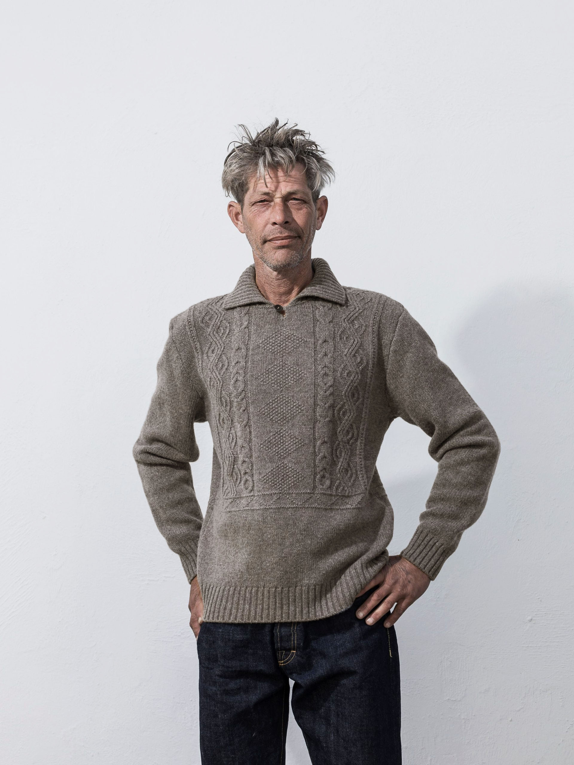 Sean Og Knitted Aran Sweater For Men