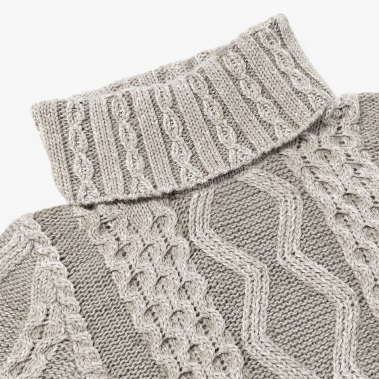 Inis Meáin Womens Plated Aran Turtle Neck
