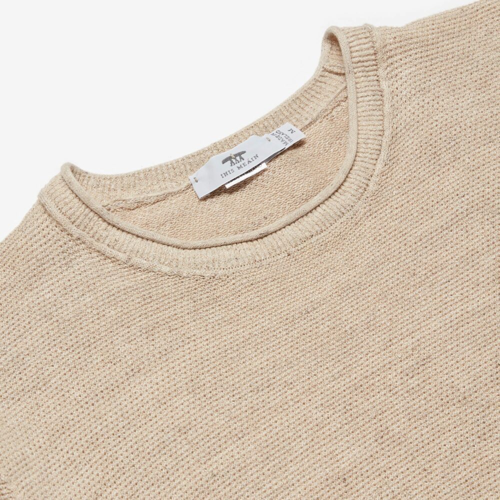 Linenstitch Seamless Tunic in Natural — Inis Meáin Knitwear