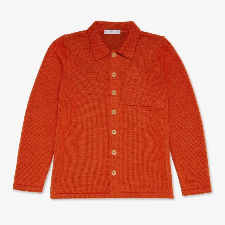 Inis Meáin Alpaca Shirt Jacket in Clementine