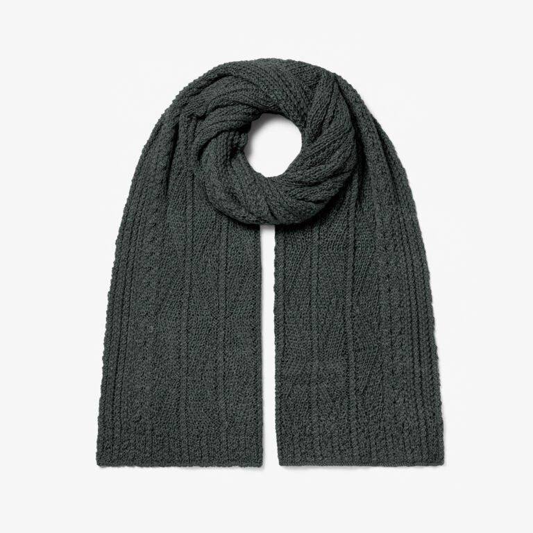 Inis Meáin Aran Pattern Scarf in Charcoal