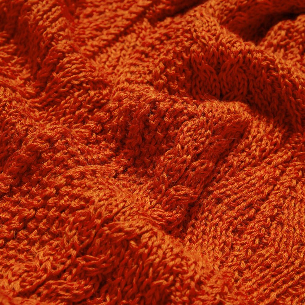 Patented Aran Alpaca Scarf - Orange - Image 3