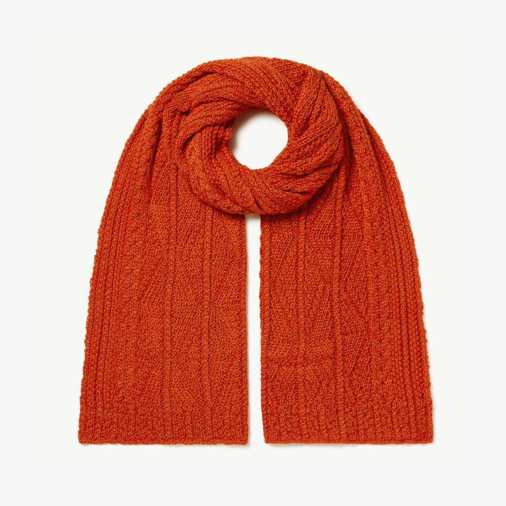 Patented Aran Alpaca Scarf - Orange