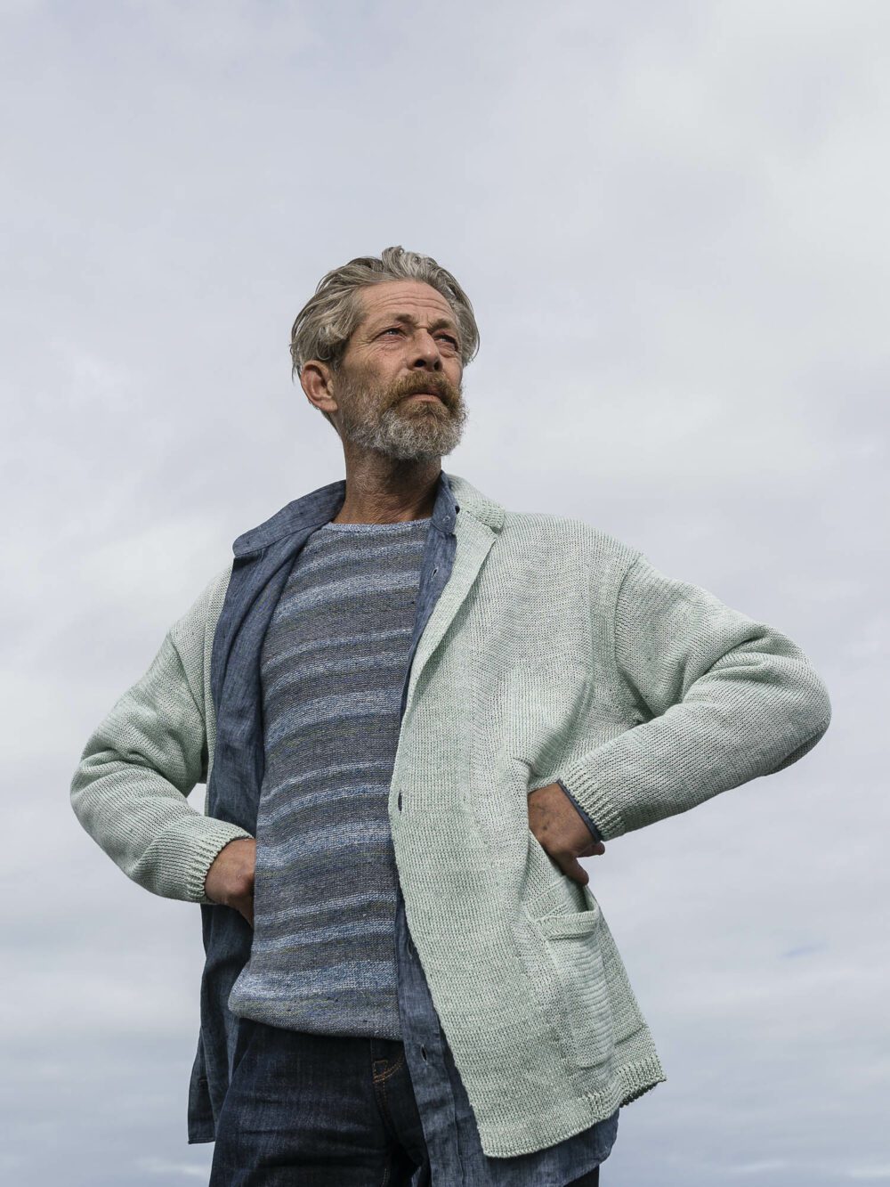 S2015 Inis Meáin Relaxed Jacket in Green Marl