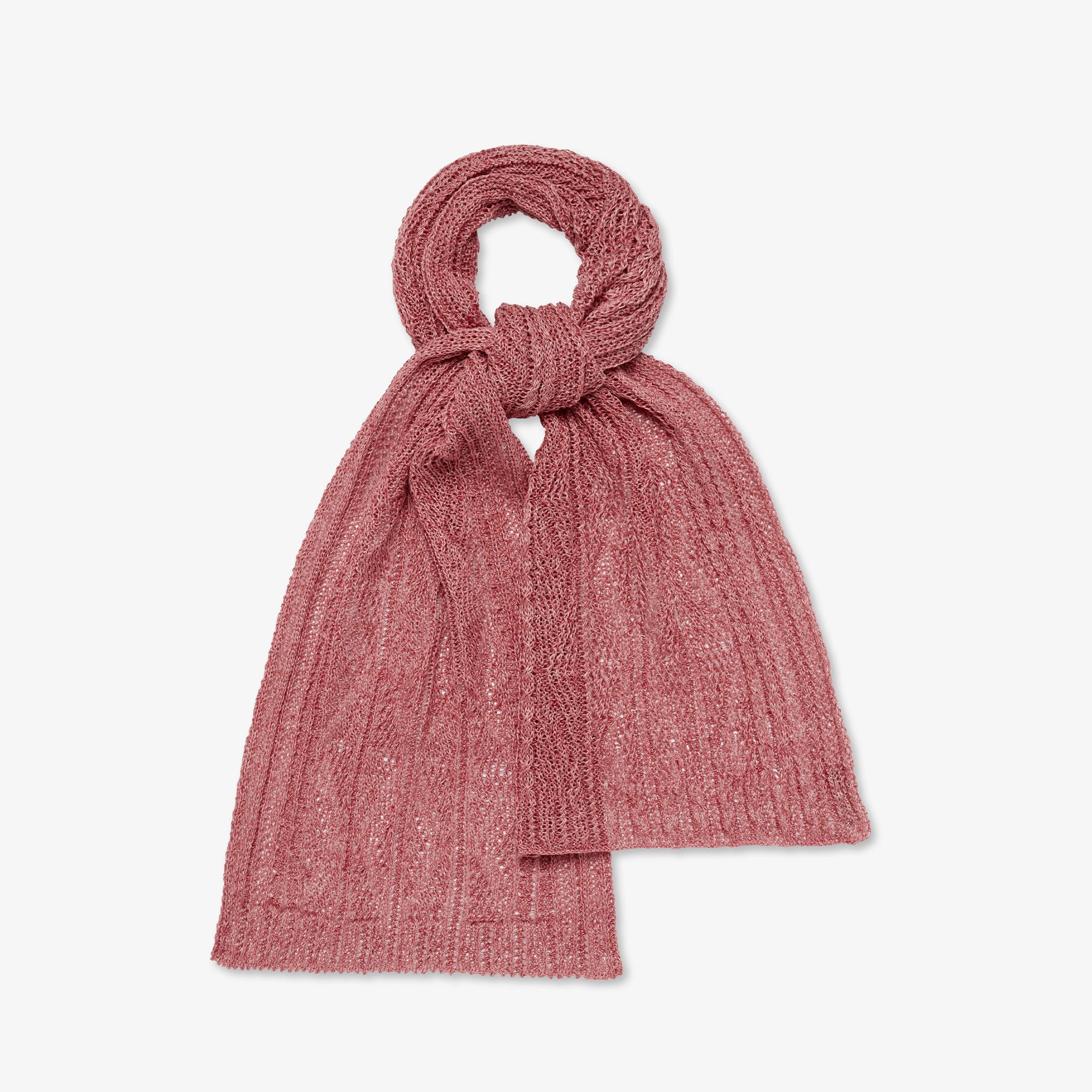 Pink Knitted Aran Scarf 100% Linen — Inis Meáin Knitwear