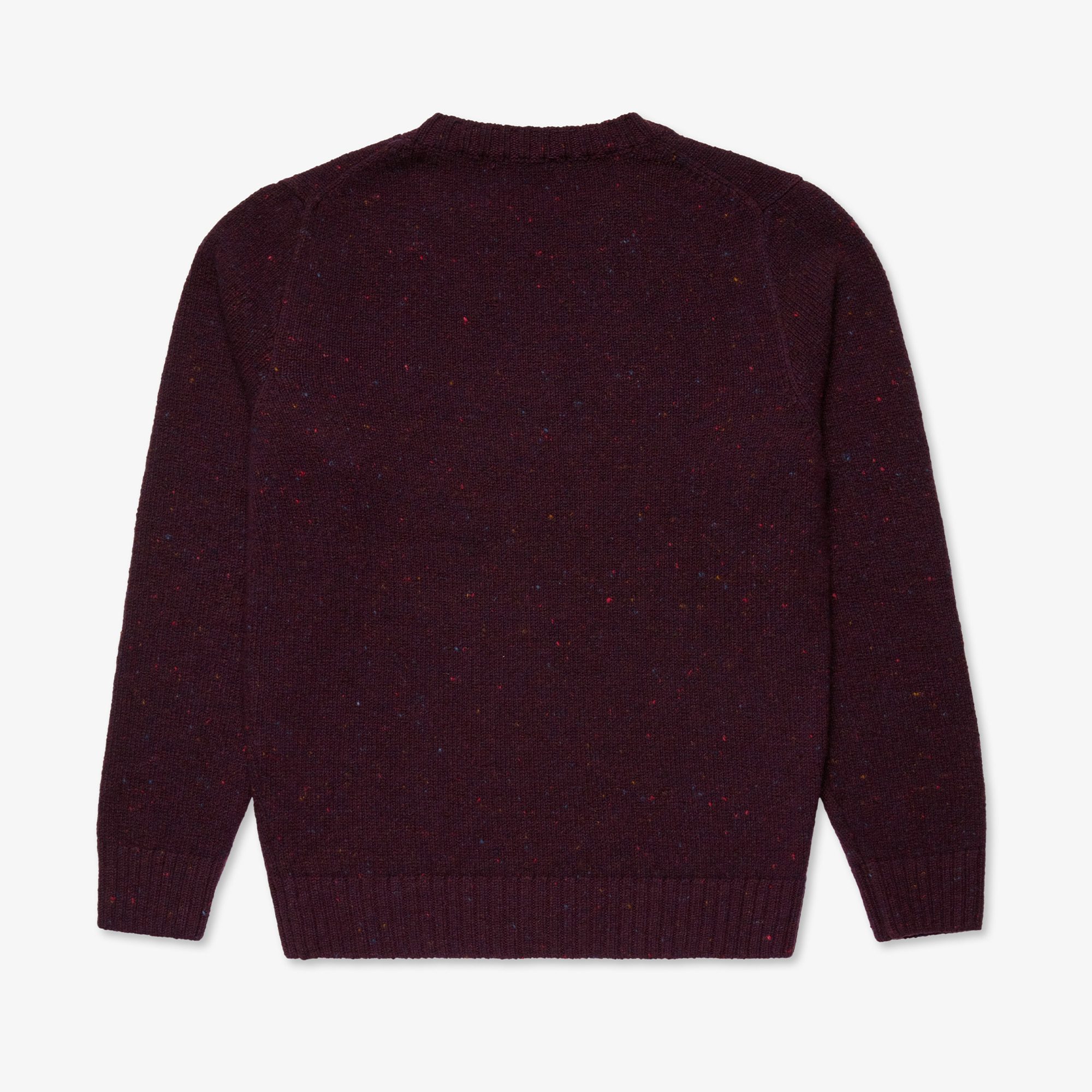 Winter Classic Crew Neck - Burgundy Fleck — Inis Meáin Knitwear