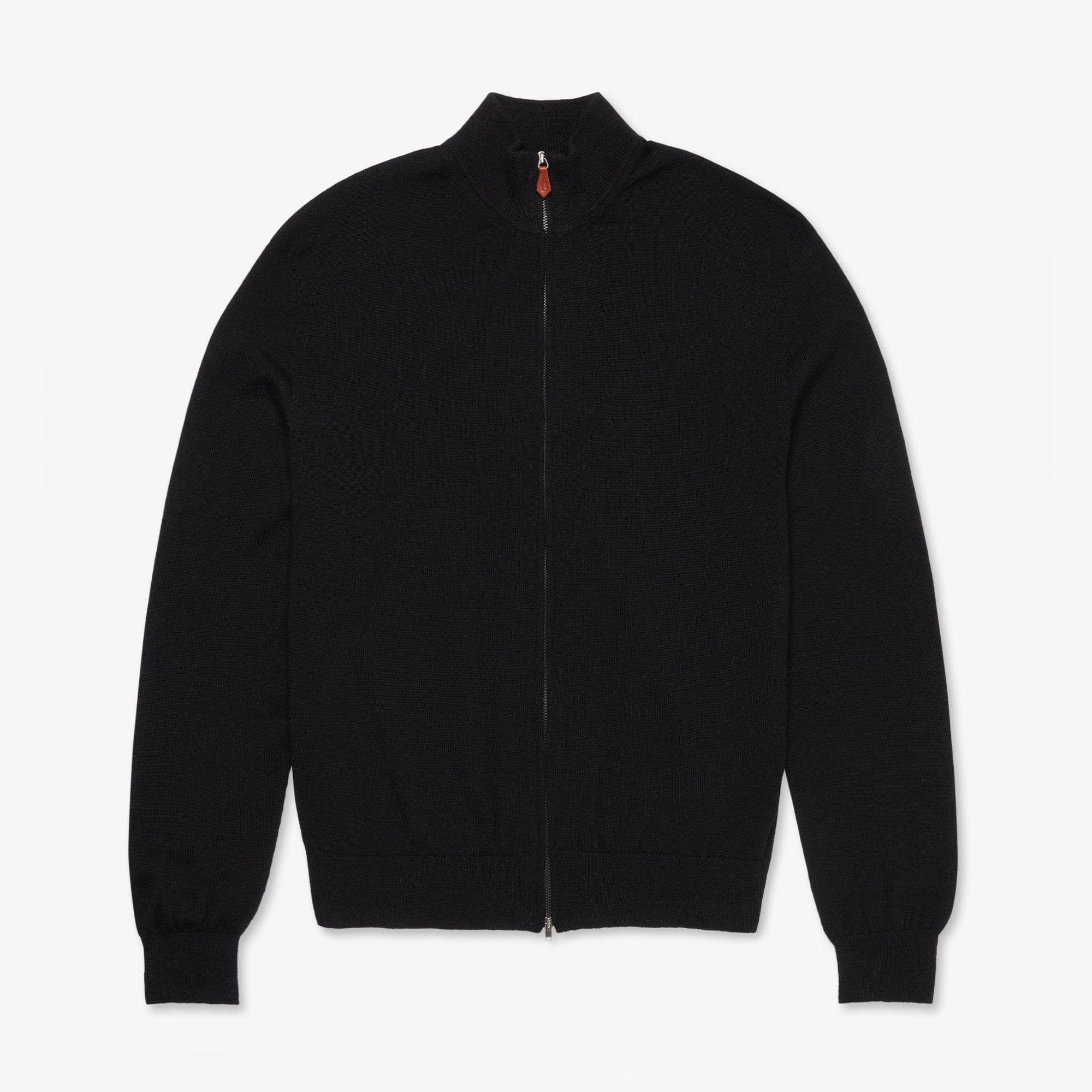 Lightweight Full Zipper - Black — Inis Meáin Knitwear