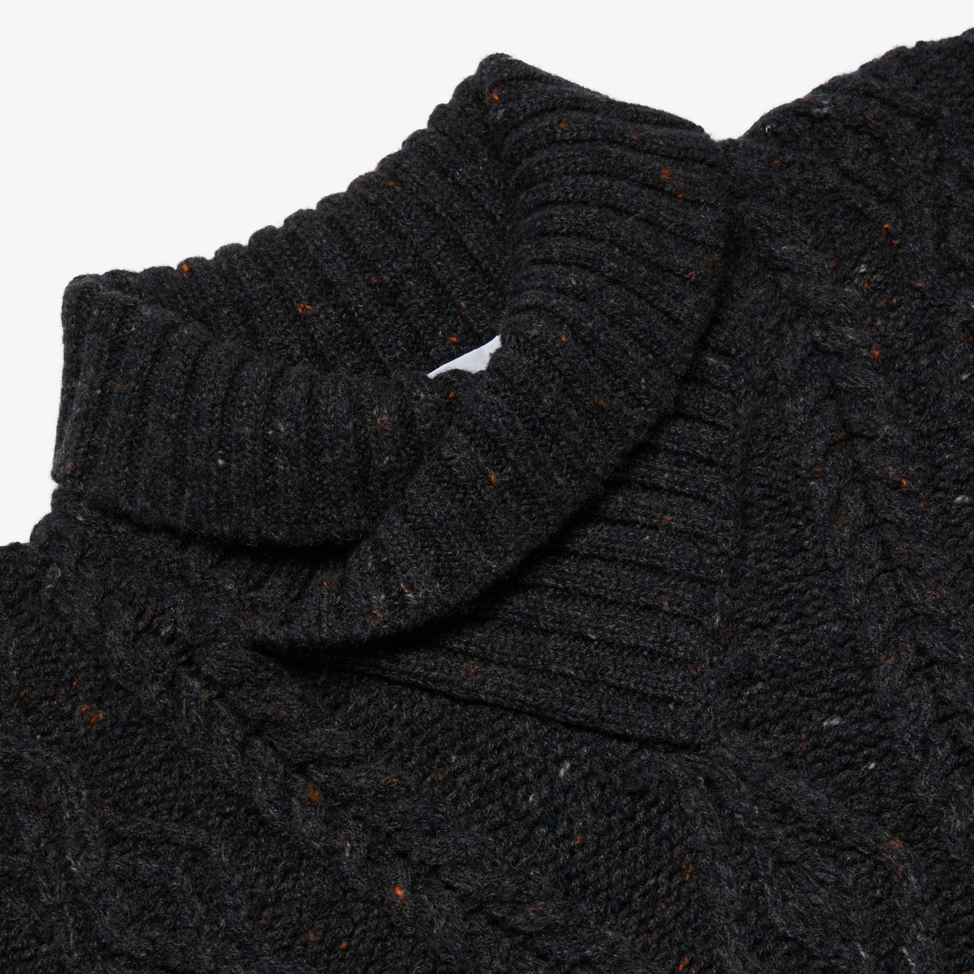 Cashmere Aran Sweater - Charcoal Fleck