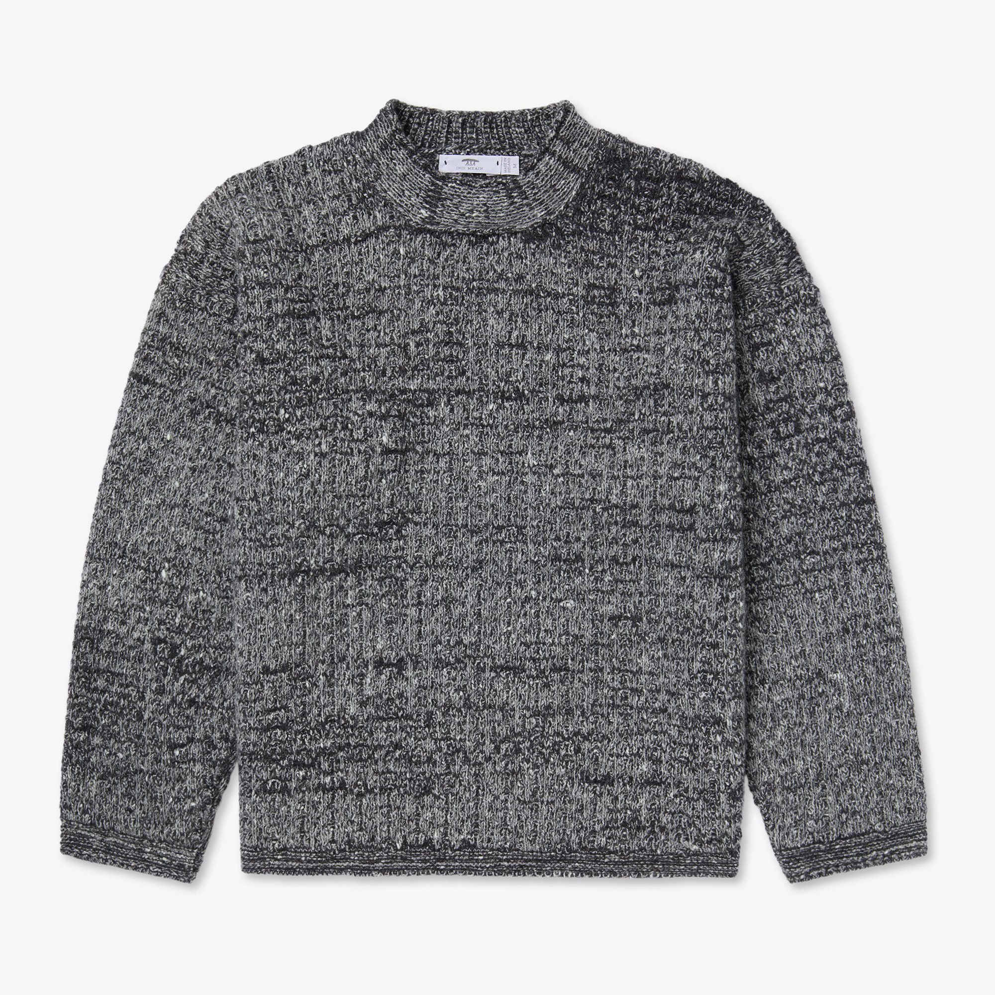 Oversized Beairtíní Sweater in Grey Mix — Inis Meáin Knitwear