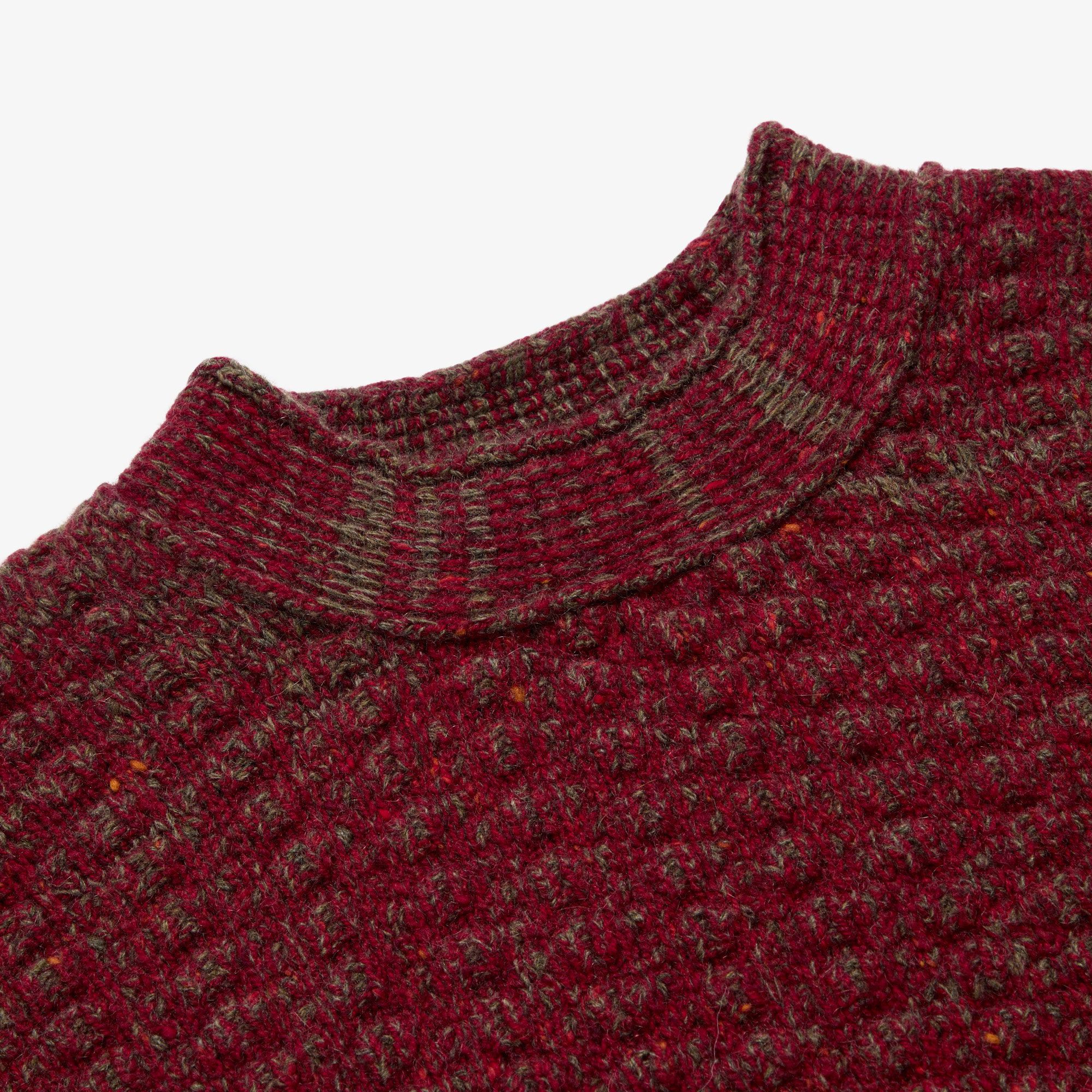 Oversized Beairtíní Sweater in Red Mix — Inis Meáin Knitwear