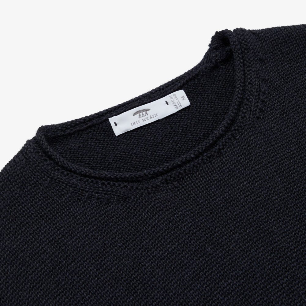 Alpaca Roll Neck Tunic - Black — Inis Meáin Knitwear