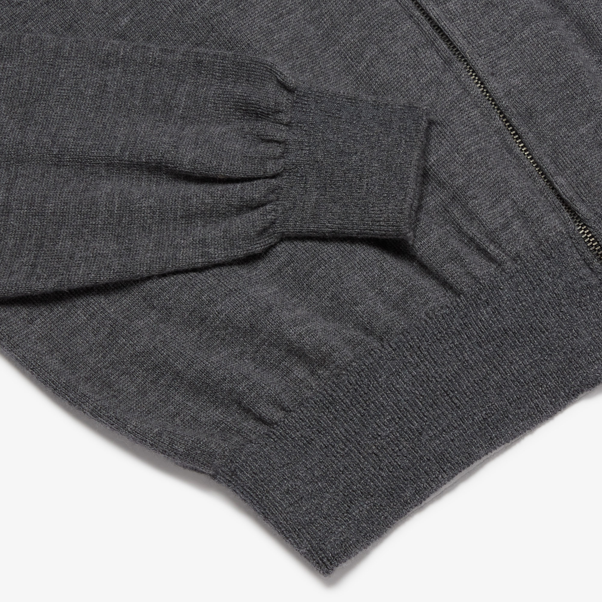 Lightweight Full Zipper - Grey — Inis Meáin Knitwear
